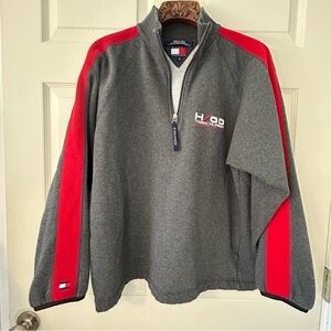 Tommy Hilfiger Alpine Edition Men’s Medium Grey and Red Quarter Zip Pullover